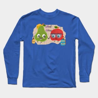 Kawaii cute food illustration Long Sleeve T-Shirt